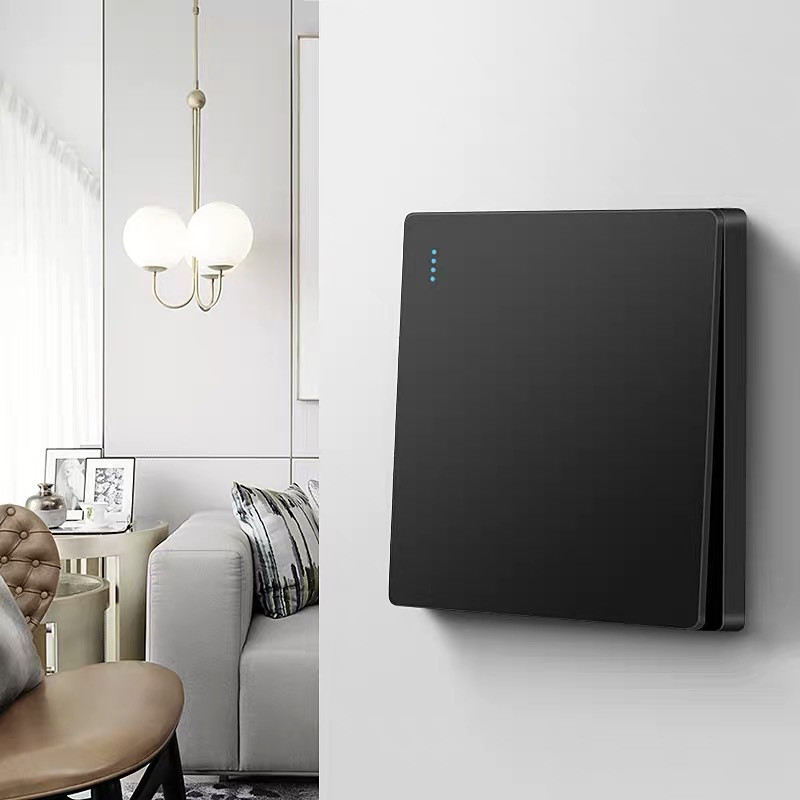 ComOne: Interrupteur électrique International mural noir dissimulé pour ménage - Interrupteur panneau noir de luxe pour lumière de maison control unique