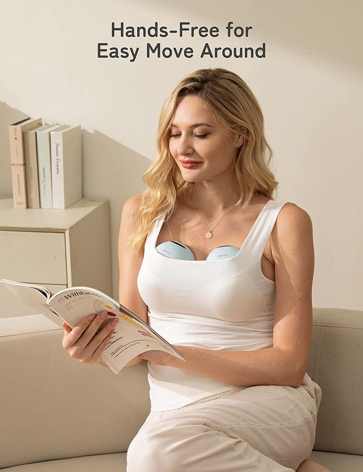 Pompe à lait portable Besrey, pompe à allaitements électriques mains libres, 3 modes et 12 niveaux réglables pour un pompage confortable, une pompe à lait portable, un bruit faible et indocuisible, un