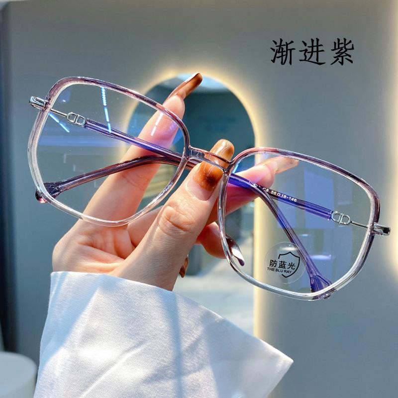 Lunettes pour femmes équipées d'une prescription anti-lumière bleue, artefact de maquillage de célébrité, monture de lunettes tendance de style coréen