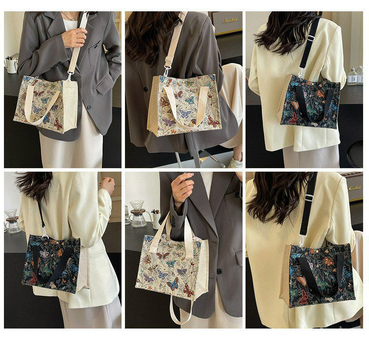 Sac En Toile de plage Décontracté De Grande Capacité, tendance Pour Femme