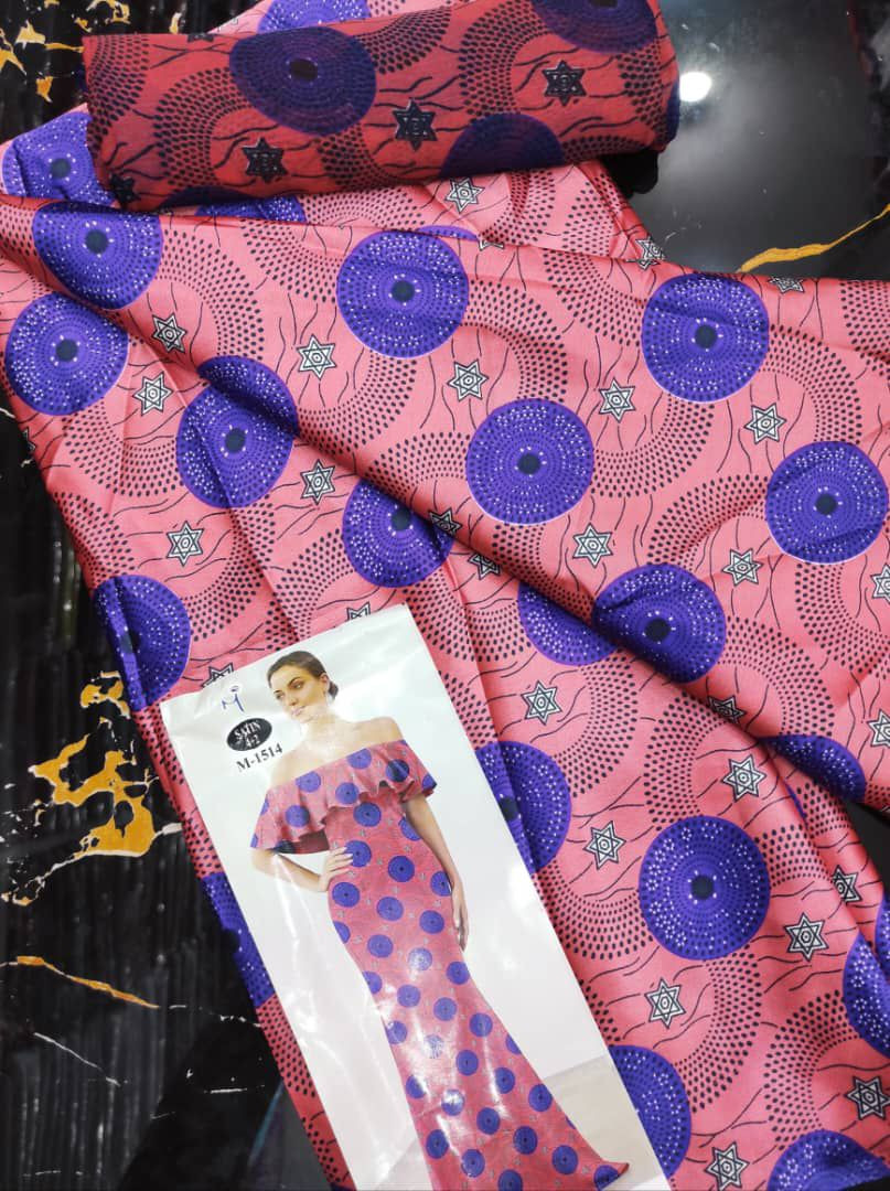 Tissus Wax en soie Wavelon pour femmes et hommes en motifs de cercles