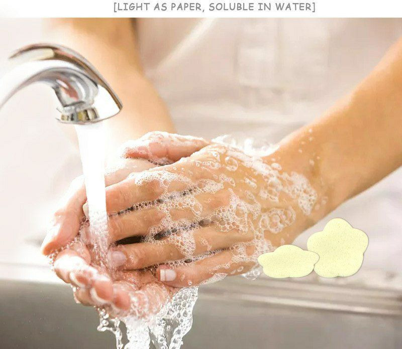 Comprimés de savon en gros en boîte pétale jetable antibactérien. pour étudiants hommes et femmes portent des mini comprimés de lavage des mains en papier savon