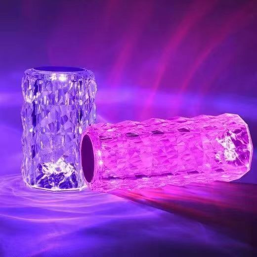 Lampe de chevet RGB Rose avec ambiance créative, décoration de chambre pour influenceurs, lampe de nuit tactile rechargeable par USB