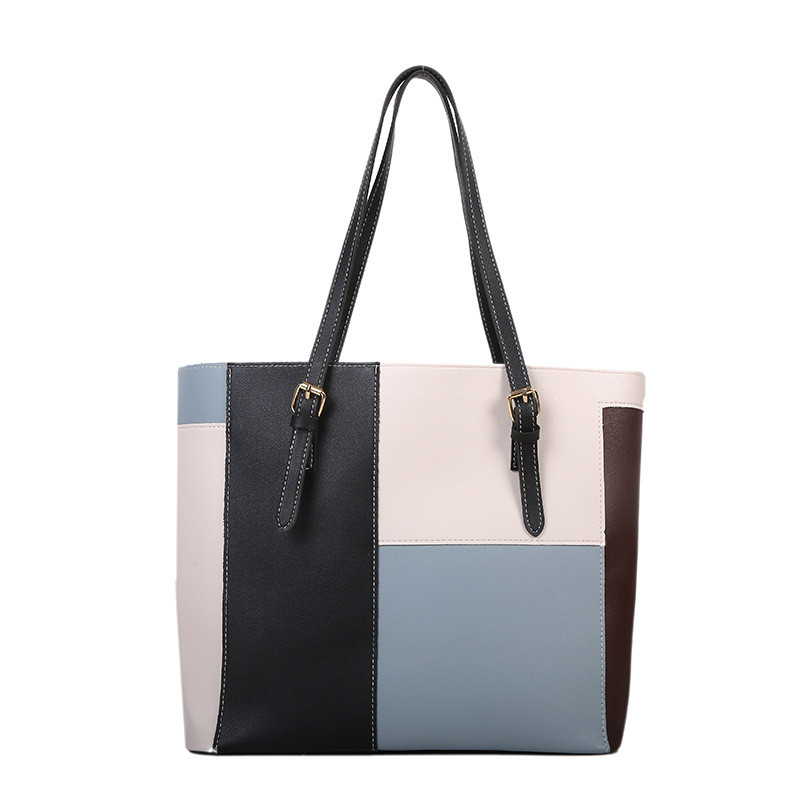 Sac fourre-tout de grande capacité de couleur contrastée mode féminine sortant sac à provisions à main sac pour femme sac à bandoulière de style étranger