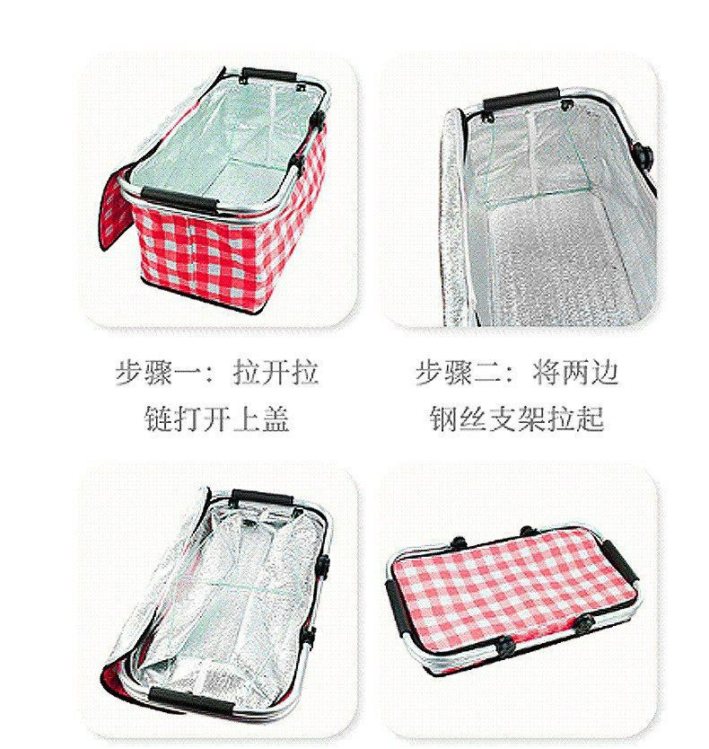 Panier isolant pour crème glacée en tissu Oxford 600D imprimé, sac à emporter en film d'aluminium épaissi, sac de pique-nique portable en plein air, sac de glace en gros