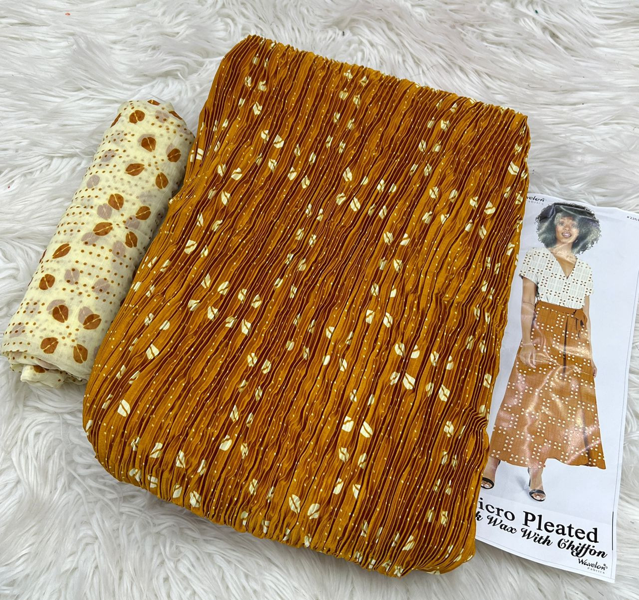 tissu soie Wavelon plissé